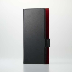 【P-07PLFUBK】スマートフォン用マルチレザーケース/横開き式/手帳型/UltraSlim/薄型/磁石付き/Lサイズ/ブラック P-07PLFUBK