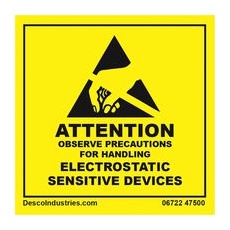 【06722】LABEL 50MM X 50MM BLACK/YELLOW