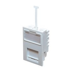 【FJ6JEWH#24】FACEPLATE CAT5E OUTLET ABS WHT