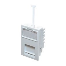 【SJ6JEWH#24】FACEPLATE CAT6 OUTLET ABS WHT