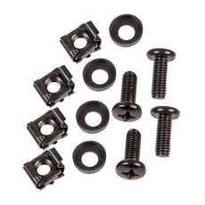 【PLS00620】M6 CAGE NUT+SCREW+WASHER BLK 4 PK