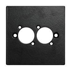 【KPJD21.5】FACEPLATE XLR CONN 2PORT STEEL BLACK