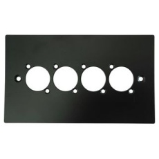 【KPLD41.5】FACEPLATE XLR CONN 4PORT STEEL BLACK