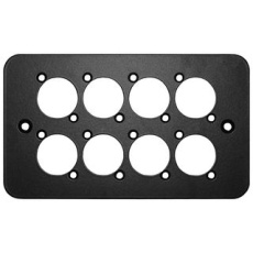【KPD810】FACEPLATE XLR CONN 8PORT STEEL BLACK