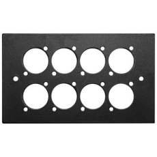 【KPD81.5】FACEPLATE XLR CONN 8PORT STEEL BLACK