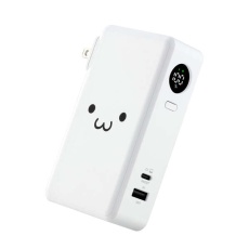 【DE-AC12-10000WF】AC充電器一体モバイルバッテリー(10000mAh/67W/C×1+A×1)