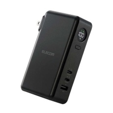 【DE-AC13-10000BK】AC充電器一体モバイルバッテリー(10000mAh/67W/C×2+A×1)
