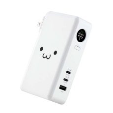【DE-AC13-10000WF】AC充電器一体モバイルバッテリー(10000mAh/67W/C×2+A×1)