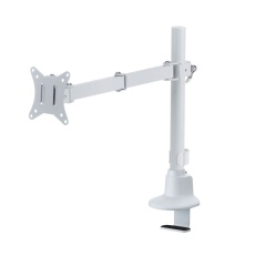 【CR-LAC116W】モニターアーム(シングル・ロングアーム・薄型ショートクランプ・ホワイト)