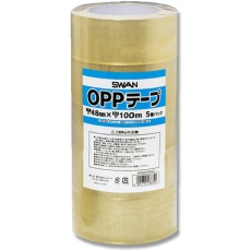 【002079031】スワン OPPテープ 5巻パック 48×100 透明 5巻入り
