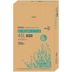 【006605500】HEIKO 箱入再生原料LDゴミ袋 45L 透明