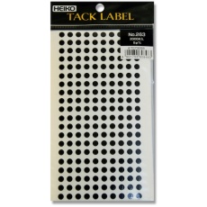 【007073058】HEIKO タックラベル φ5 No.263 黒 2000枚入り