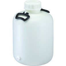 【009438】瑞穂 ポりタンク 取手付き 広口瓶 20L+3/8ソケット加工 (ソケット付)