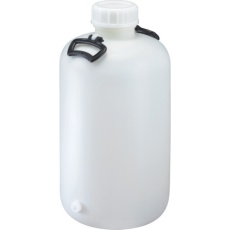 【009538】瑞穂 ポリタンク 取手付き 広口瓶 30L+3/8ソケット加工 (ソケット付)