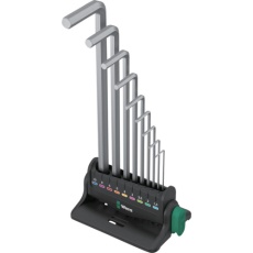 【022102】Wera 950/9 ヘックスプラス 8 Lキーセット ミリサイズ、クロームメッキ