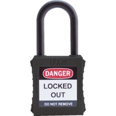 【044880】IFAM ロックアウト用南京錠 ナイロン製シャックル 黒