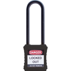 【044886】IFAM ロックアウト用南京錠 ナイロン製シャックル(ツル長) 黒