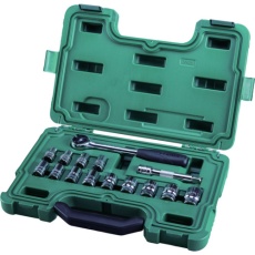 【09525】SATA 6角ソケットレンチセット 差込角12.7mm(15点)