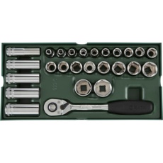 【09915】SATA 6角ソケットレンチセット 差込角12.7mm(26点) トレー入り