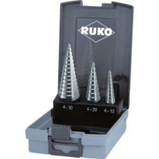 【101326RO】RUKO 3枚刃ステップドリル 3本組セット ハイス