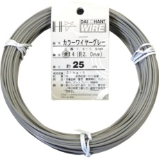 【10155311】DAIDOHANT カラーワイヤー グレー #14(2.0mm)x25m