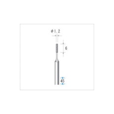 【12092】ナカニシ 電着ダイヤモンドバー 円筒型 φ1.2×6×軸φ3 #220