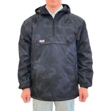 【17355-CAMO-M】TEAGLES 17355 フード付き中綿キルトかぶりヤッケ ブラック迷彩M