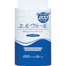 【21000693】エリエール エルヴェールトイレットティシュー 200m6R芯なし