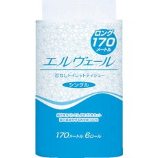 【21000745】エリエール エルヴェールトイレットティシュー シングル170m6R芯なし