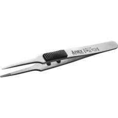 【211-H】アネックス ラバーグリップ付ステンレスピンセット はじピン 先丸型120mm