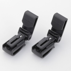 【241106】緑十字 ヘルメット用クリップ ブラック 2個組 バンド対応幅約25mm