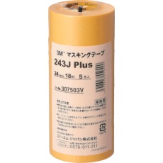 【243J-24】3M マスキングテープ 243J Plus 24mmX18m 5巻入り