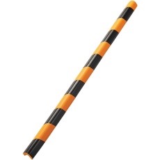 【246354】緑十字 トラ柄コーナー用ガードクッション L型タイプ 黄/黒 CGL-L-TR 44×44×900mm 裏テープ付