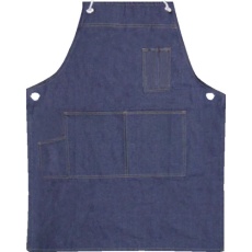 【251-NAVY】トオケミ デニムエプロン(胸付・ロープ紐タイプ)ネイビー F