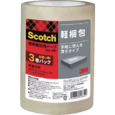 【309-3PN】3M 透明梱包用テープ 48mmX50m 3巻パック 軽量物用