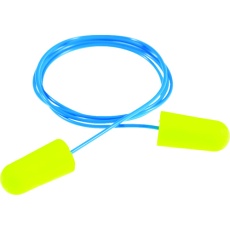 【311-1250】3M E-A-Rsoft(TM) イエローネオン 耳栓 311-1250 ひも付き