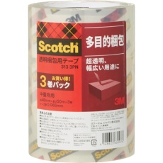 【313-3PN】3M 透明梱包用テープ 48mmX50m 3巻パック 中・軽量物用