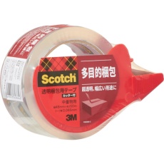 【313D-1PN】3M 透明梱包用テープ カッター付 48mmX50m 中・軽量物用