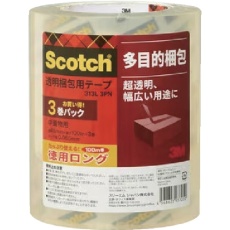 【313L-3PN】3M 透明梱包用テープ 48mmX100m 3巻パック