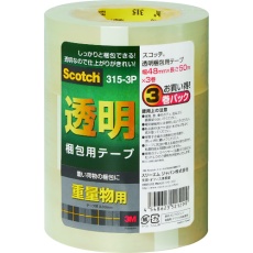 【315-3P】3M 透明梱包用テープ 48mmX50m 3巻パック 重量物用