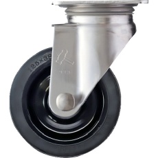 【320S-RU125】ハンマー Sシリーズオールステンレス 旋回式ゴム車輪(ナイロンホイール)125mm