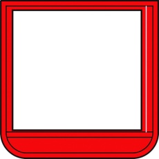 【368-151】ユニット ポケット胸章(ワニ口タイプ)赤