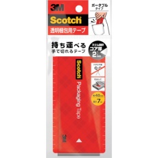 【3852FLT-RD】3M スコッチ 透明梱包用テープ ポータブル 7m