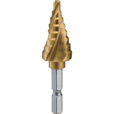 【3S-NMS-22GA】TRUSCO 六角軸ステップドリル 3枚刃チタンコーティング 5～22mm