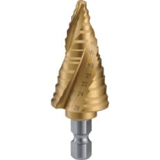 【3S-NMS-28GA】TRUSCO ステップドリル 3枚刃チタンコーティング 5～28mm 段数11