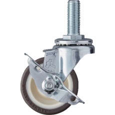 【413SA-UB65】ハンマー ねじ込み式 ストッパー付 ウレタンベアリング入りキャスター 65mm