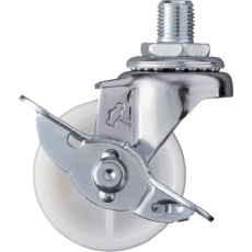 【415A-10N50】ハンマー ねじ込み旋回式ナイロン車輪 50mm UNF1/2 ストッパー付