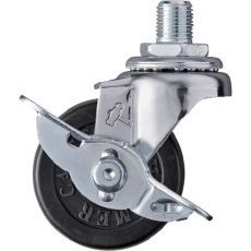 【415A-10R50】ハンマー ねじ込み旋回式ゴム車輪 50mm UNF1/2 ストッパー付