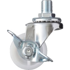 【415A-30N40】ハンマー ねじ込み旋回式ナイロン車輪 40mm M12 ストッパー付