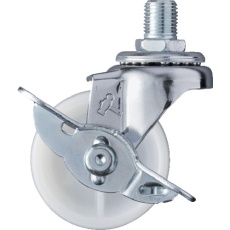 【415A-30N50】ハンマー ねじ込み旋回式ナイロン車輪 50mm M12 ストッパー付